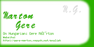 marton gere business card